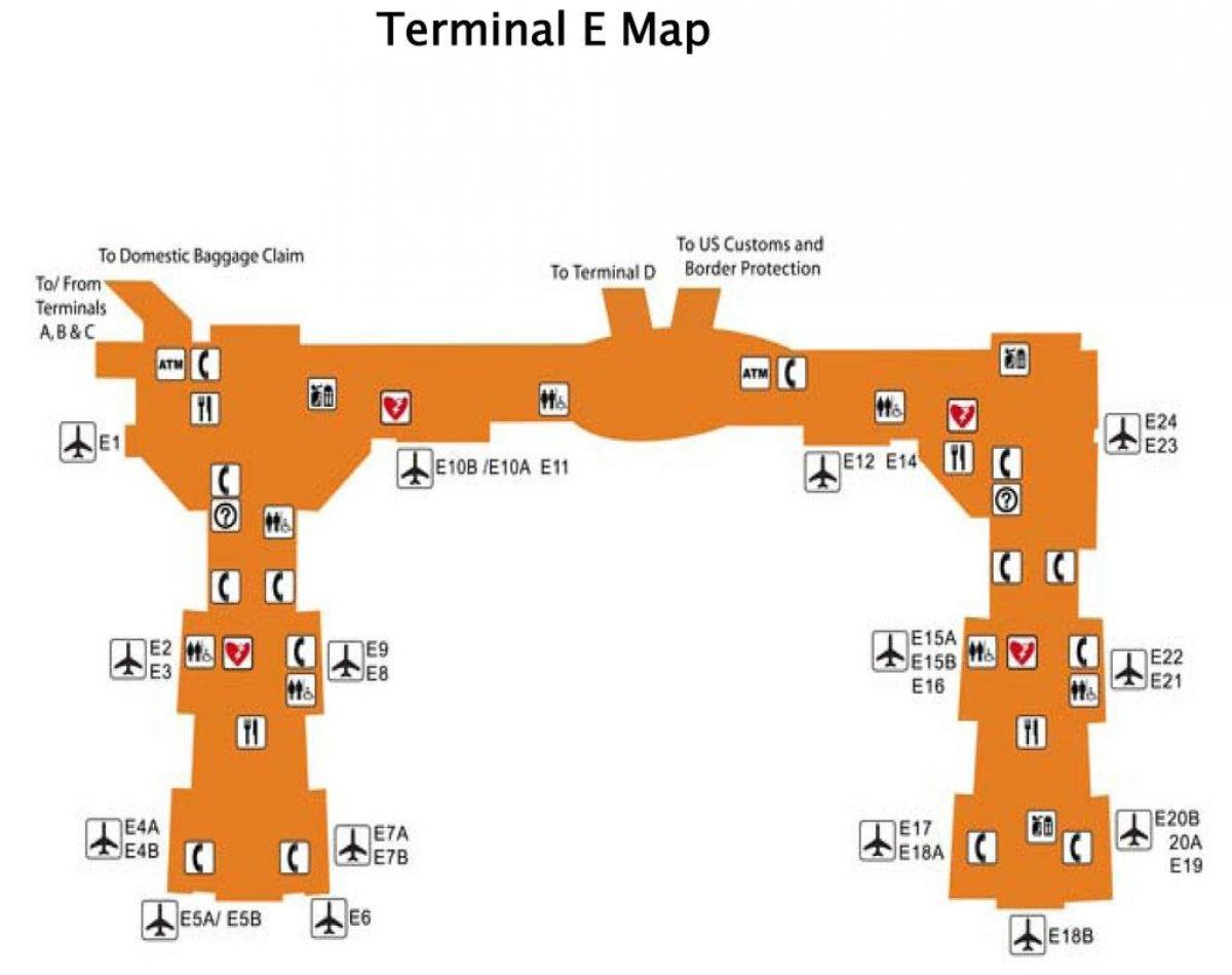 Houston airport terminal e de la carte