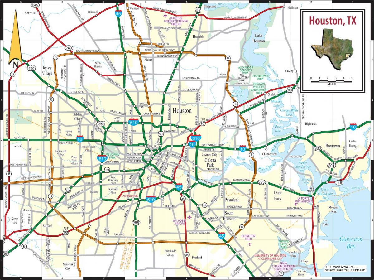 la ville de Houston carte