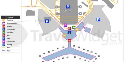 Houston terminal de l'aéroport une carte