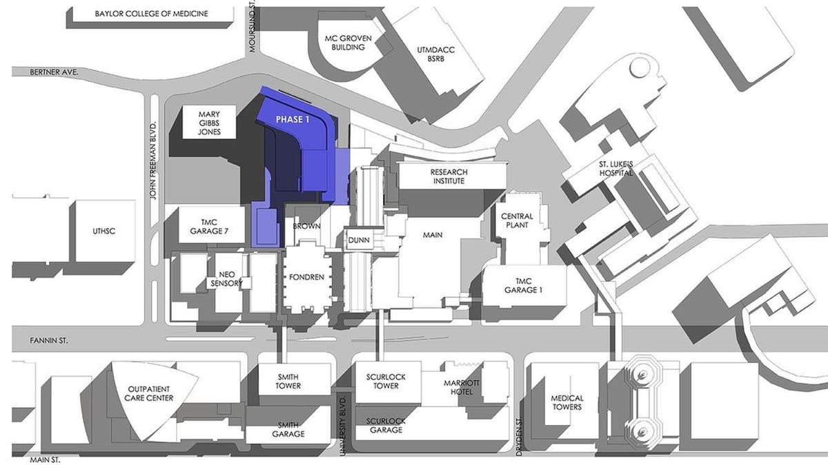 Hôpital méthodiste de Houston carte