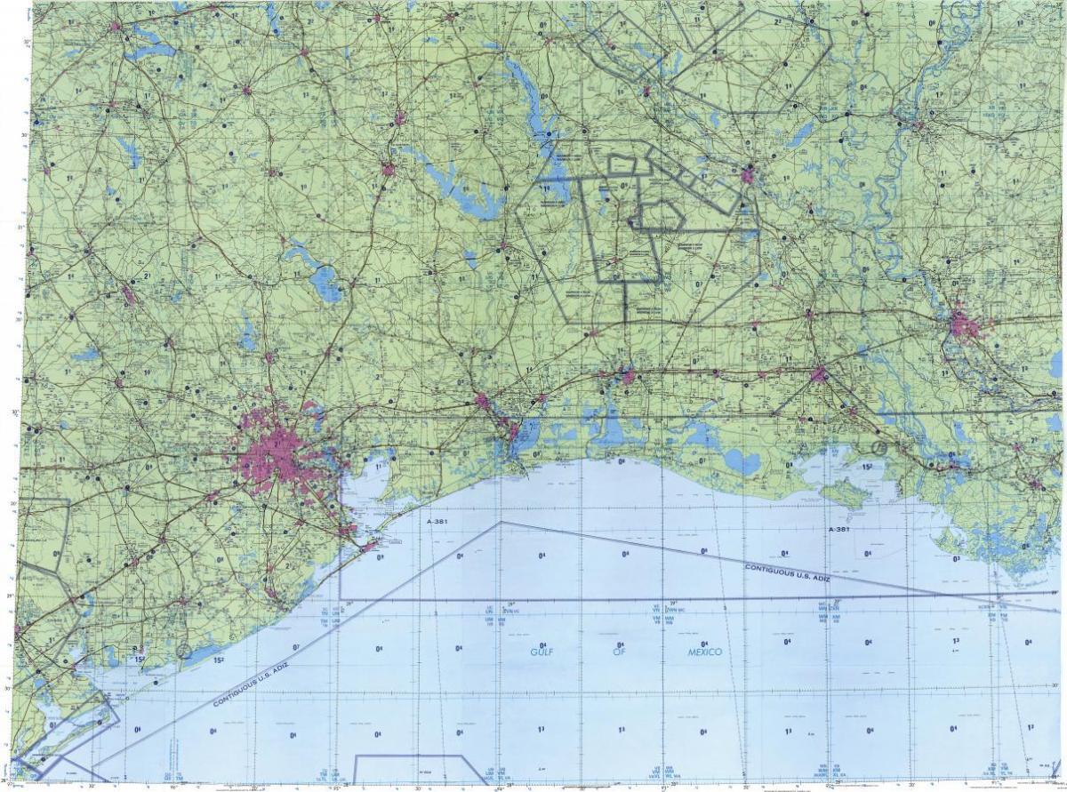 carte topographique de Houston
