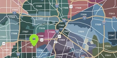 La clé de la carte de Houston