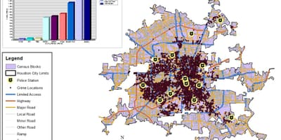 Houston, le taux de criminalité de la carte
