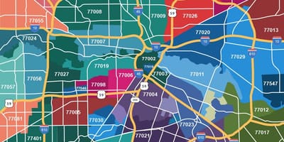 La carte de Houston au texas